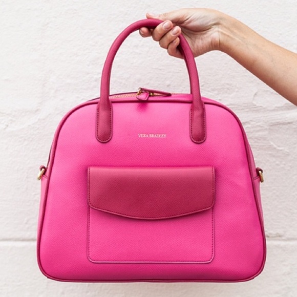 Vera Bradley Handbags - Vera Bradley Leather “Bowled Over Bag” in Rouge